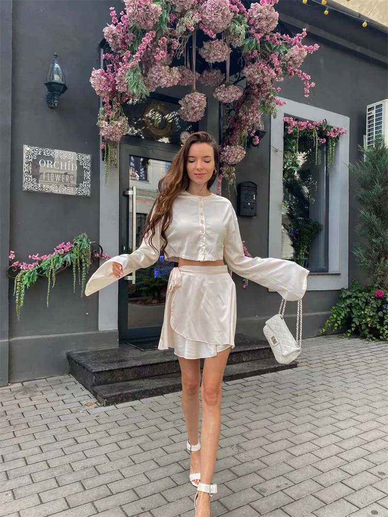 Marina  Satin Skirt Set - Image 9