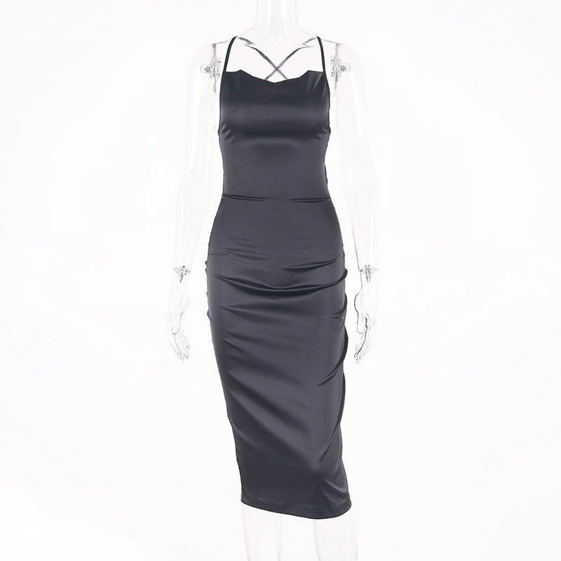 Matilda Satin lace up Dress - Image 11