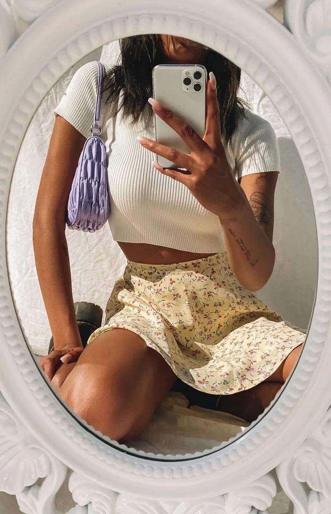 Nia Mini Floral Print Skirt - Image 8