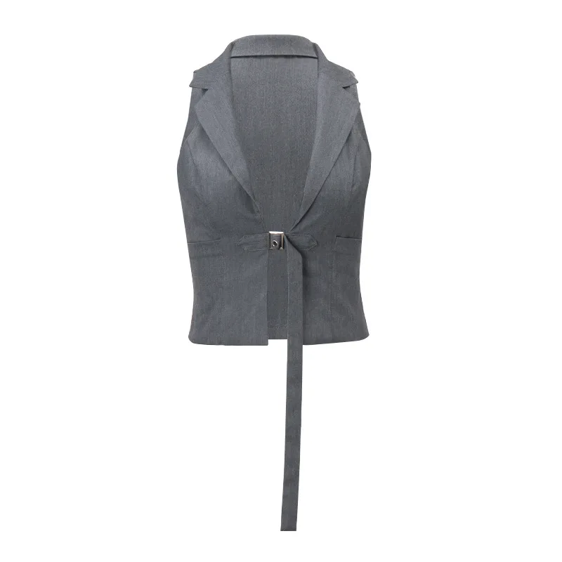 Nyssa Sleek Buckle V-Neck Vest - Image 10