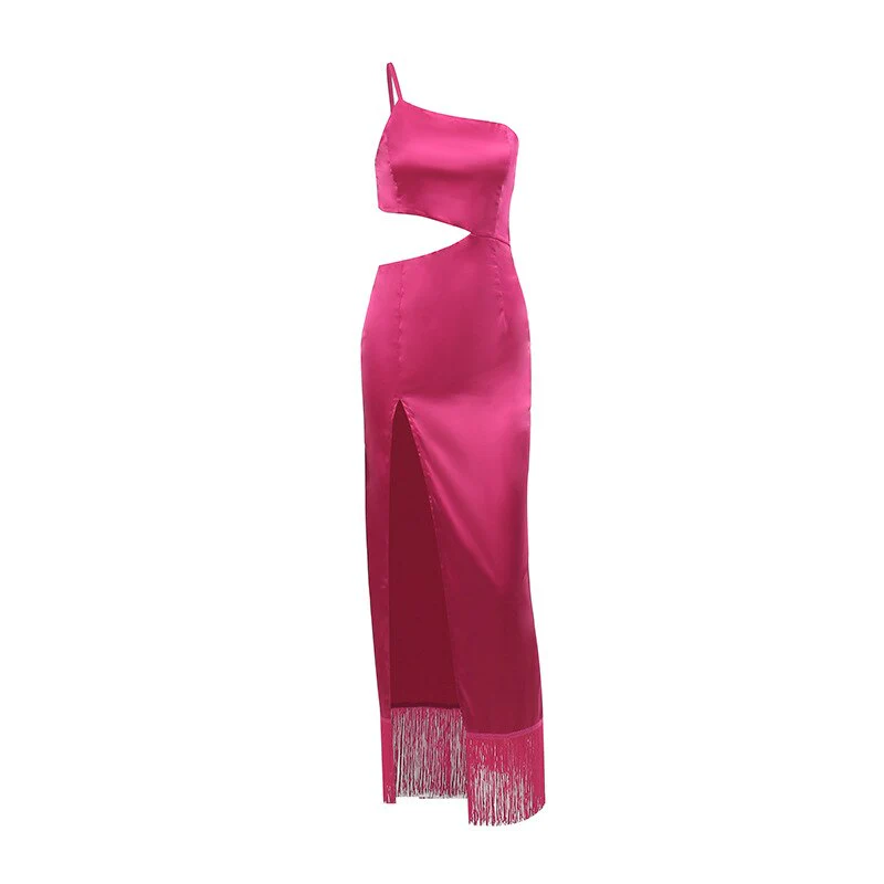 Rosette Tassels High Slit Dress - Image 9