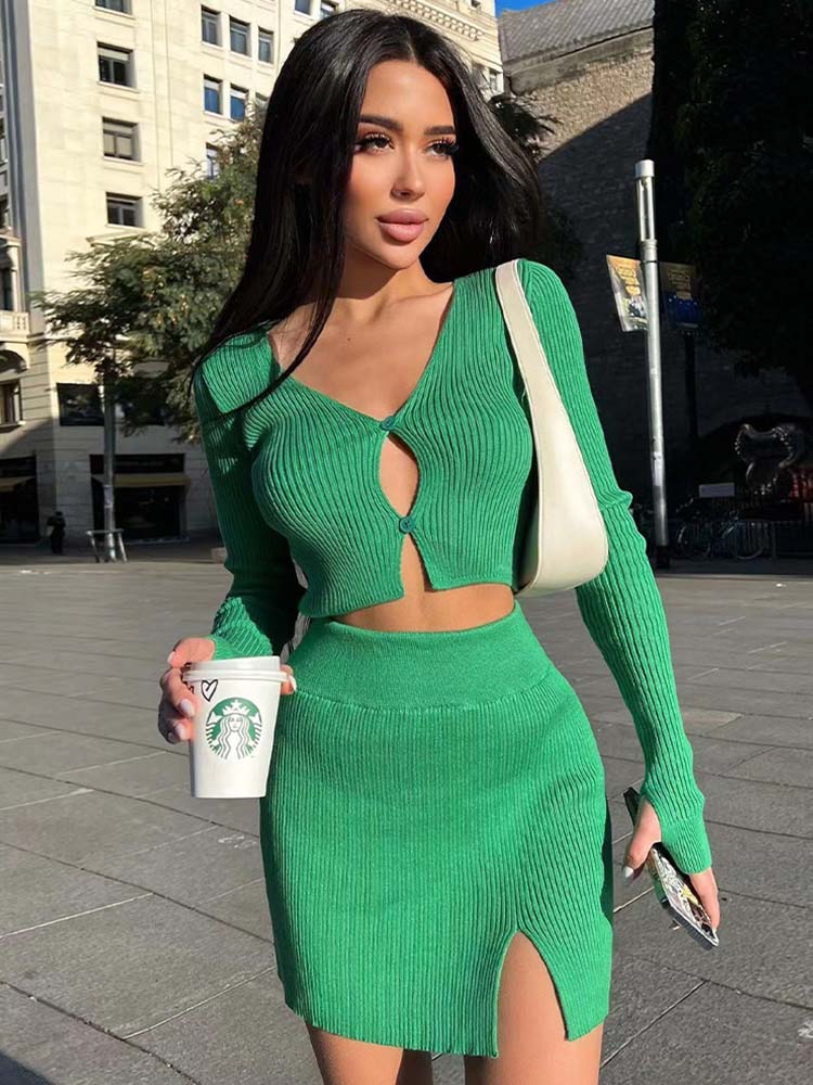 Scarlett Slit Button-Up Set - Image 4