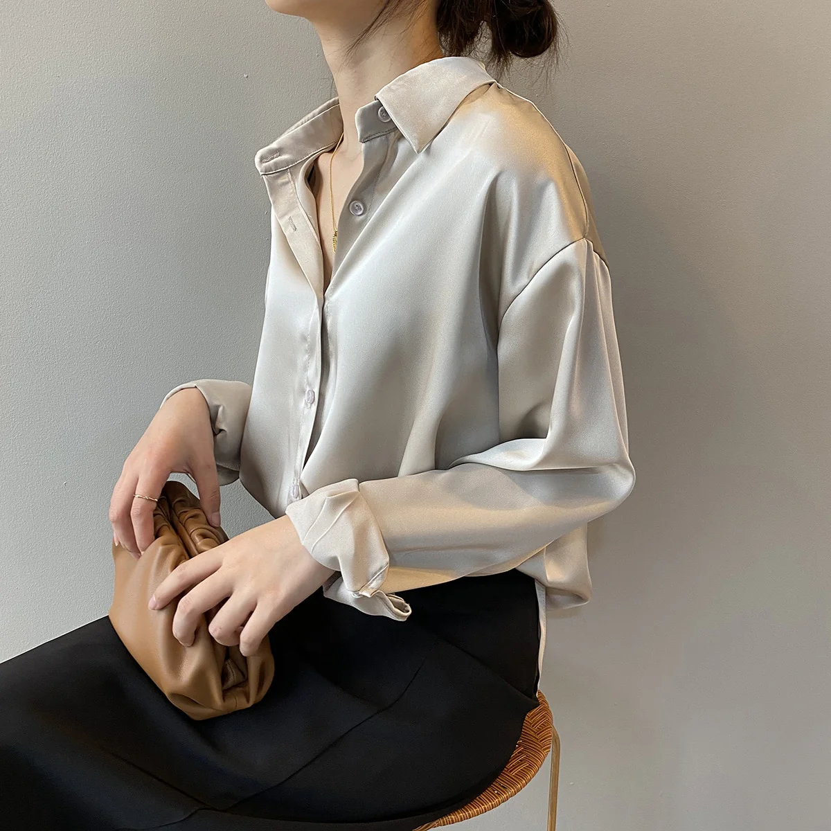 Simona Satin Shirt - Image 6