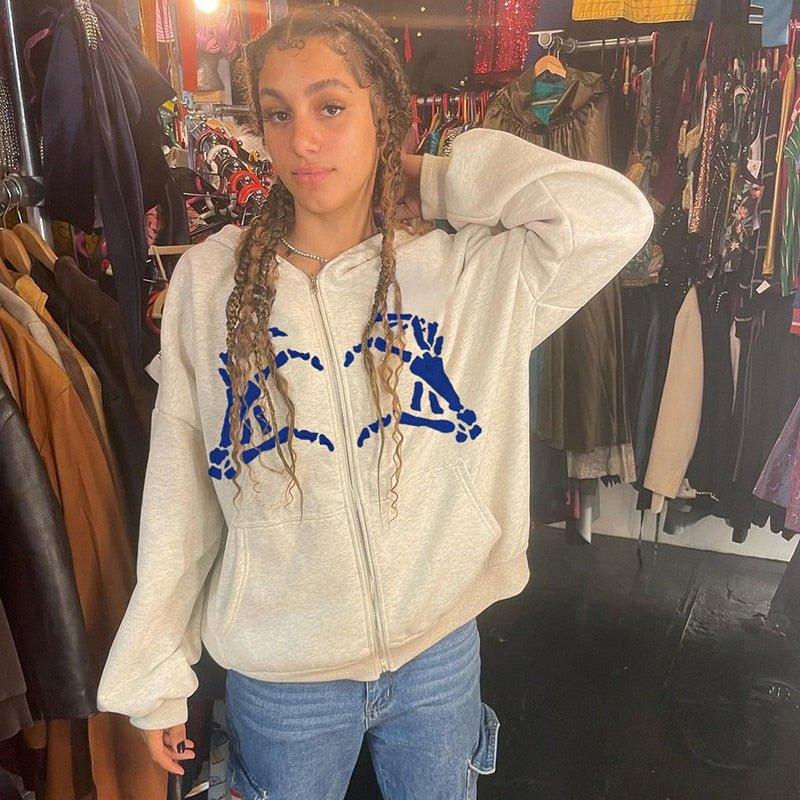 Skeleton Finger Oversized Hoodie - Image 3