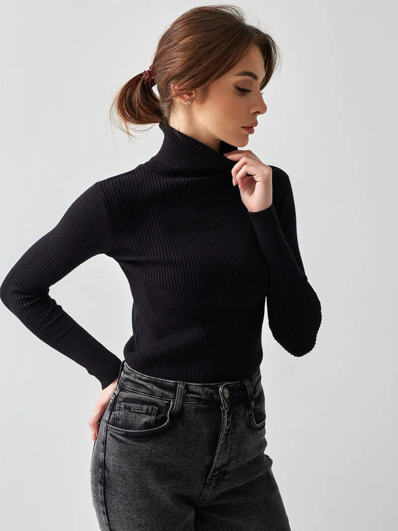 Slimline Turtleneck Knitted Top - Image 8
