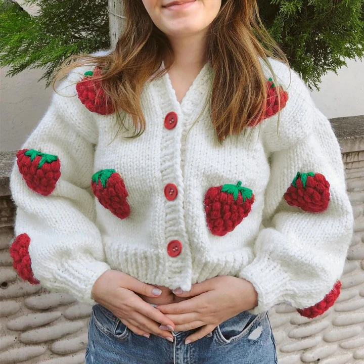 Strawberry Knitted Cardigan - Image 10