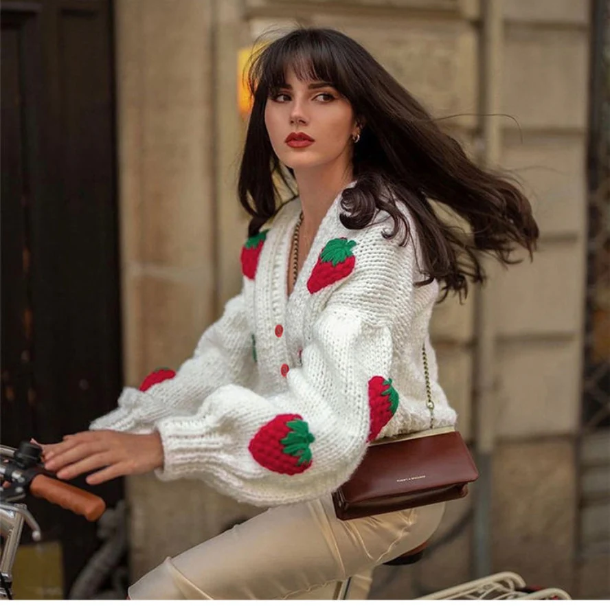 Strawberry Knitted Cardigan - Image 11