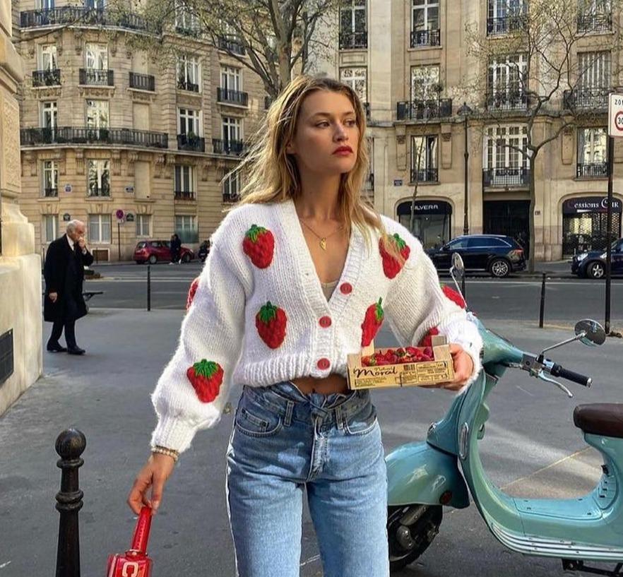 Strawberry Knitted Cardigan - Image 5