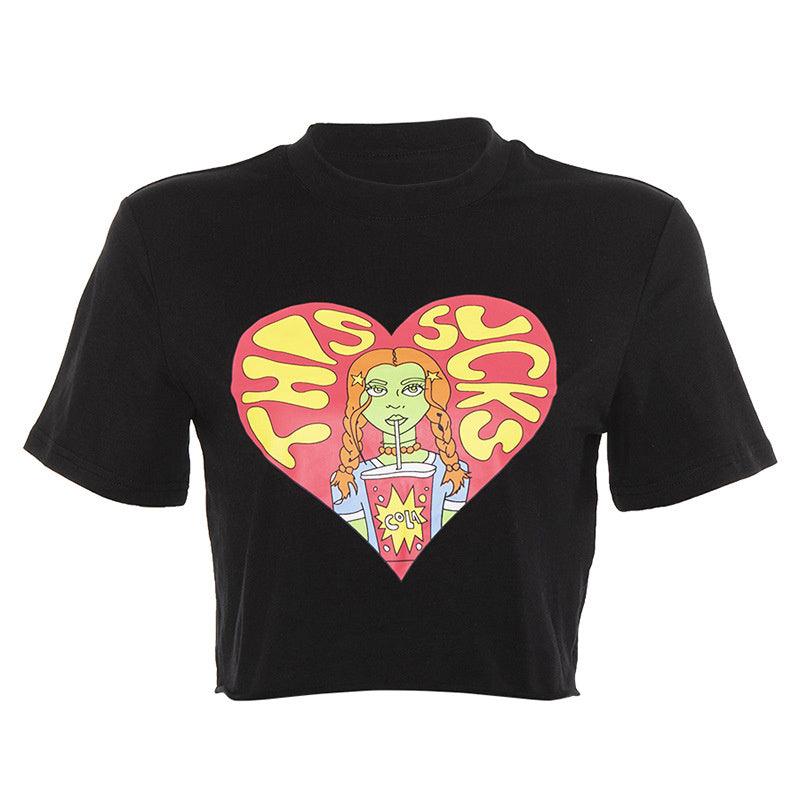 This Sucks Cartoon Print Crop Top - Image 7