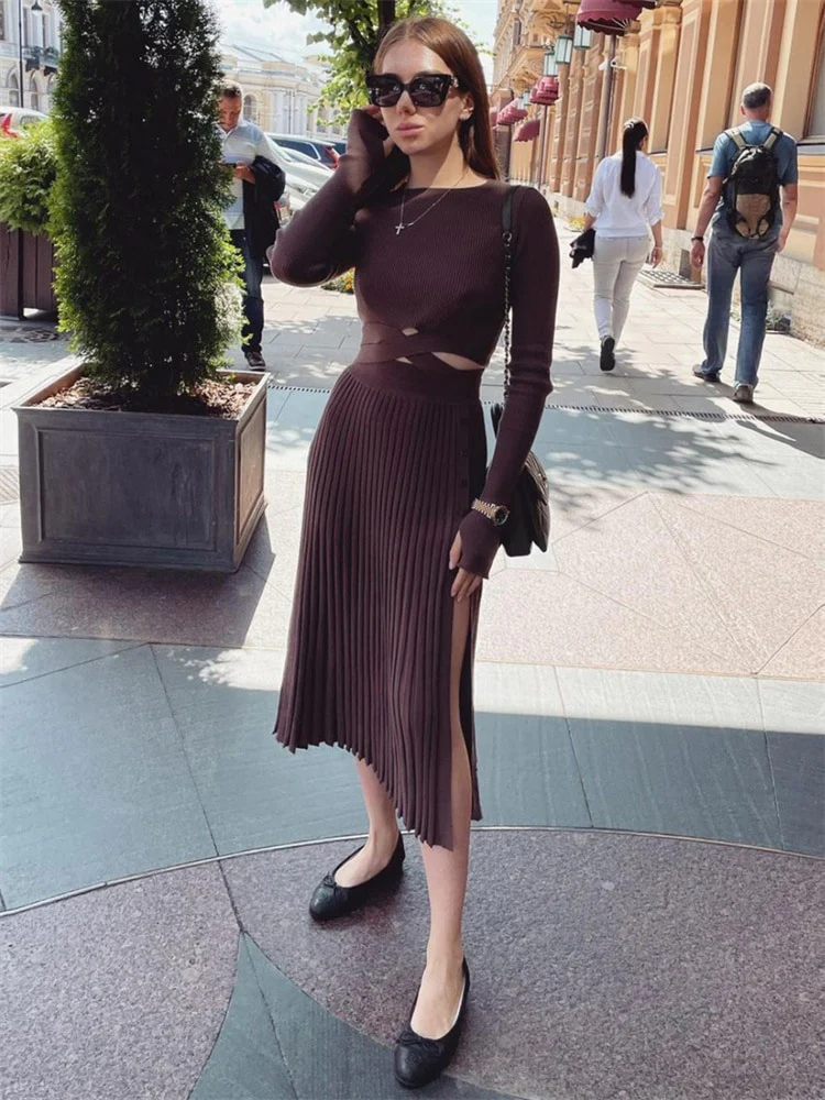 Verandah Pleated Long Skirt Set - Image 3