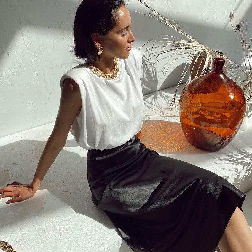 Vivian Silk High Waist Skirt - Image 12