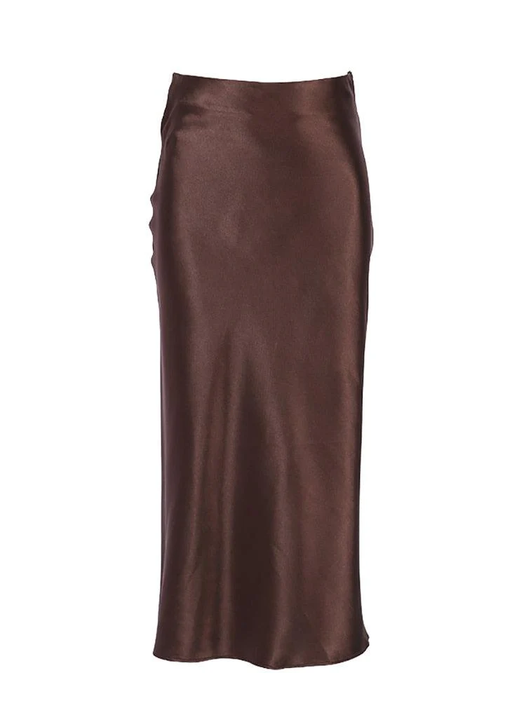 Vivian Silk High Waist Skirt - Image 14