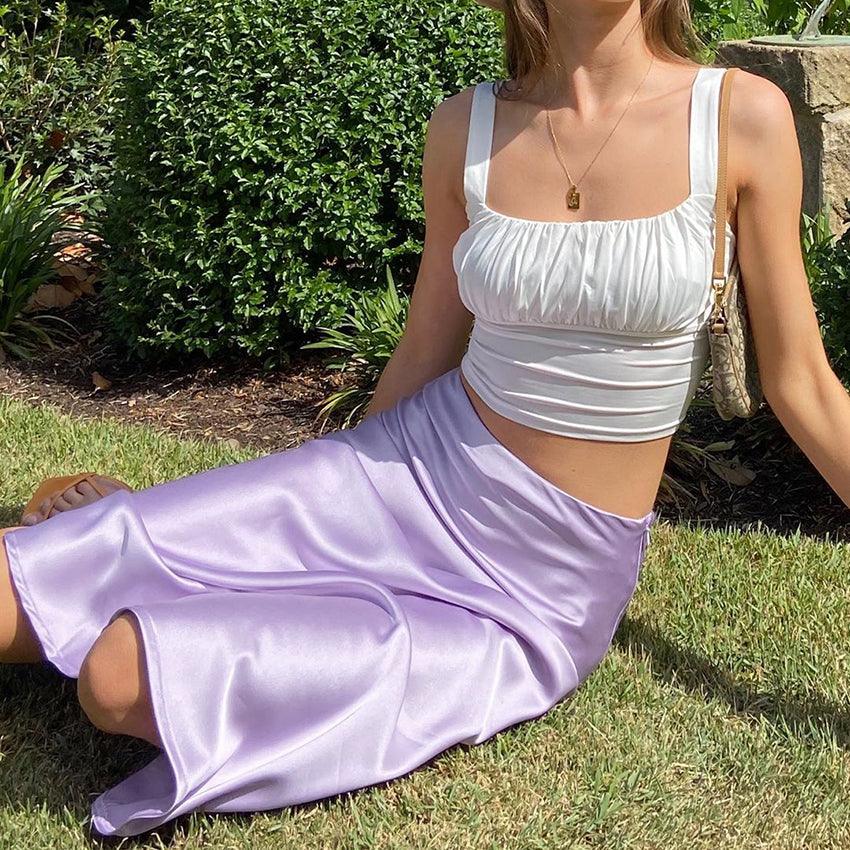 Vivian Silk High Waist Skirt - Image 3