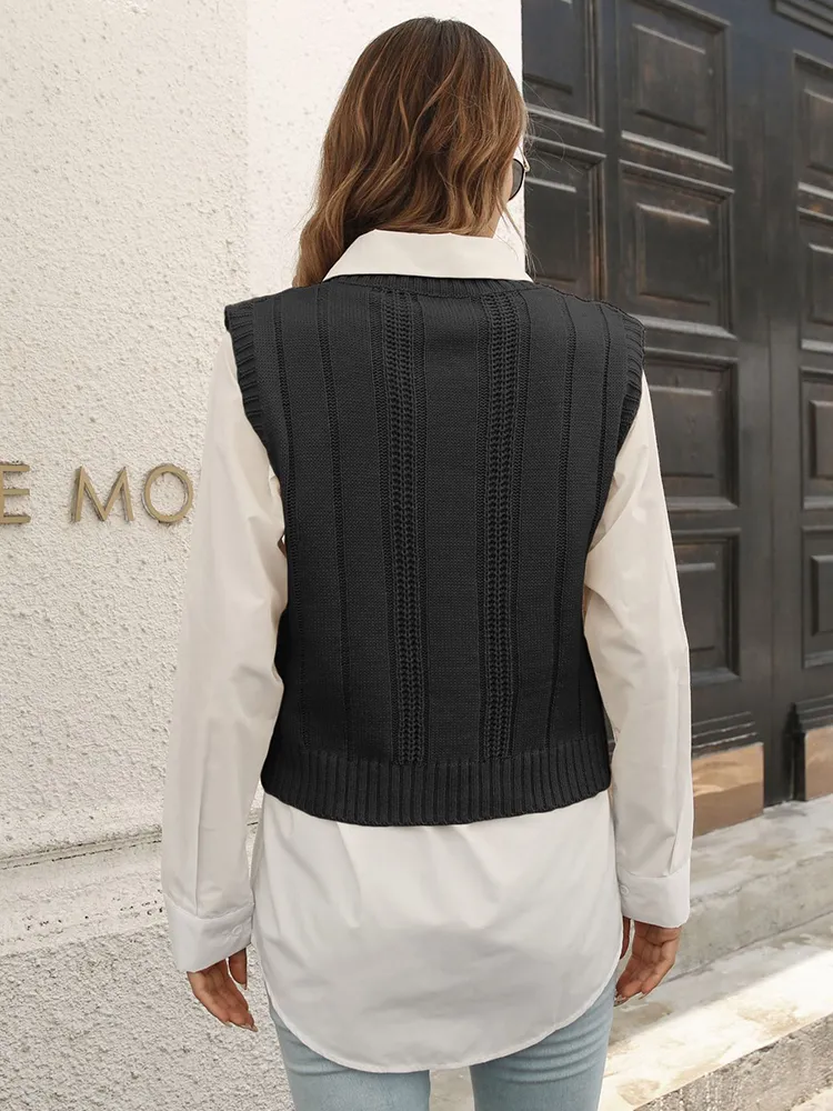 Whisper Weave V-Neck Vest - Image 10