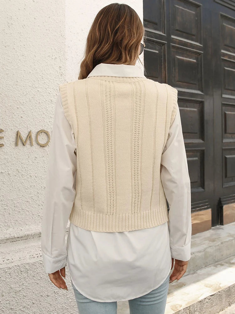 Whisper Weave V-Neck Vest - Image 5