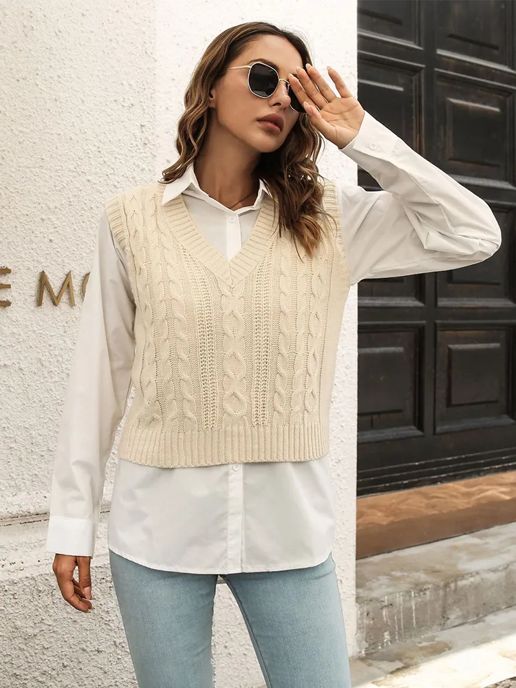 Whisper Weave V-Neck Vest - Image 6