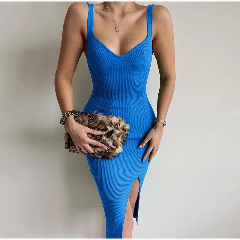 Wincia Knitted Slit Bodycon Dress - Image 12
