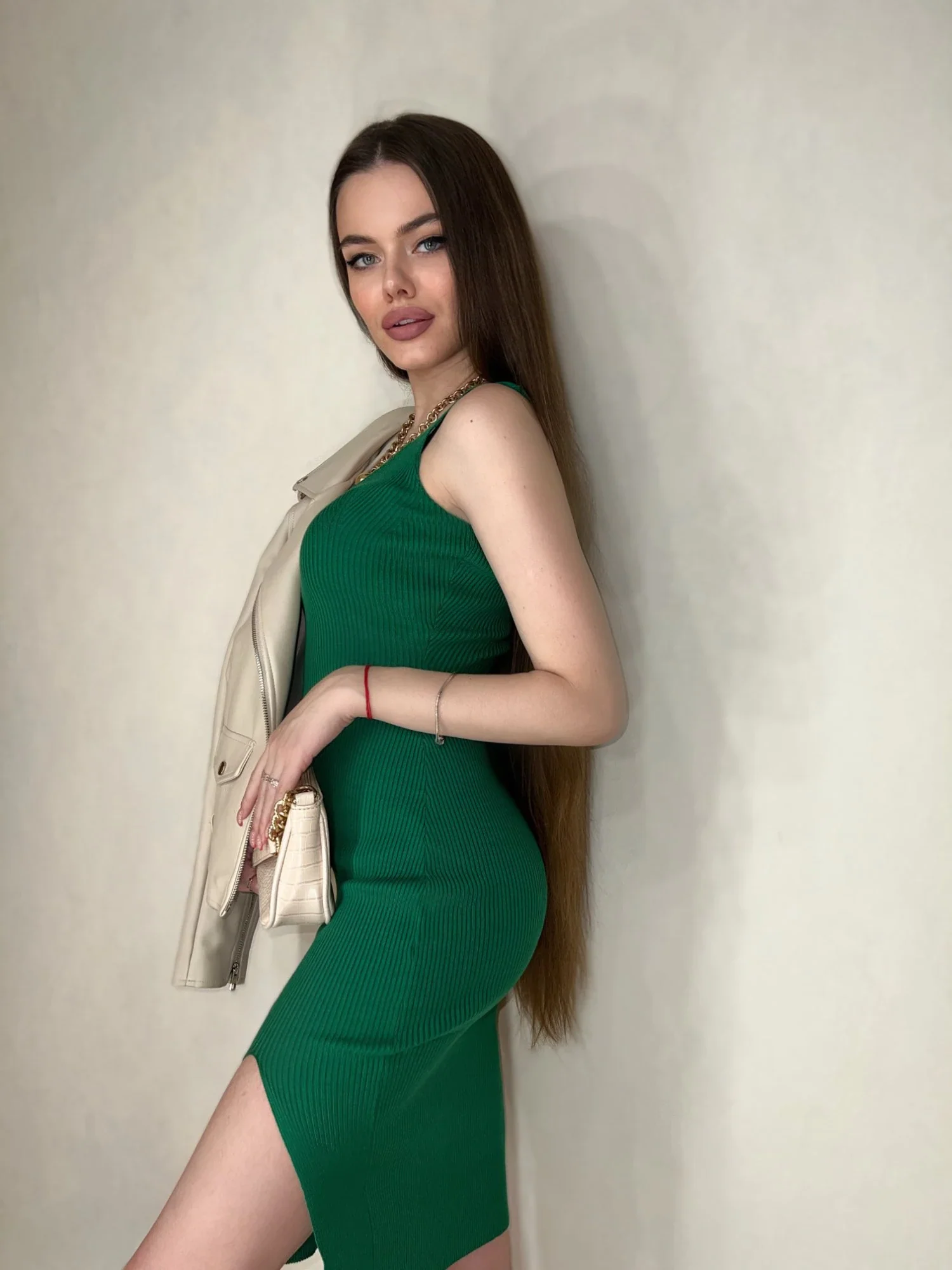Wincia Knitted Slit Bodycon Dress - Image 17
